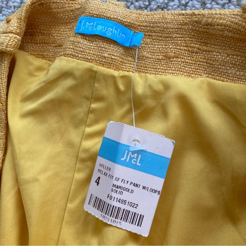 NEW J. McLaughlin Keller Relaxed Fit Clasp Fly Pant Trousers Marigold Size 4 NWT - Picture 3 of 12